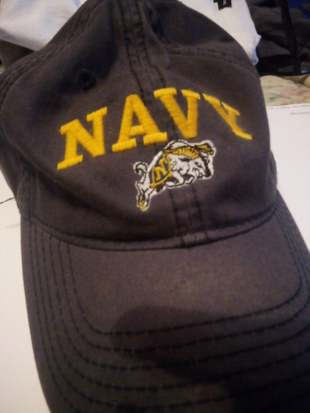 Naval Academy navy cap gold letters BEAT ARMY in gold on adjustable rear strap